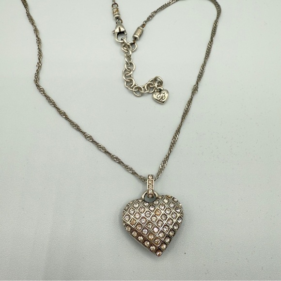 Brighton Puffy Diamond Lace Heart Reversible Pendant Necklace - Picture 9 of 16